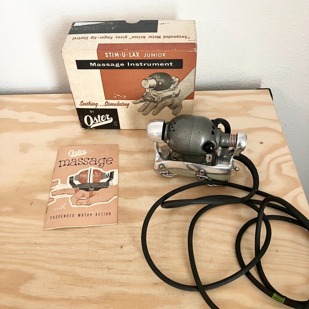 Vintage OSTER Stim-U-Lax Jr. Massage Instrument Model M4 Original Box Barbershop